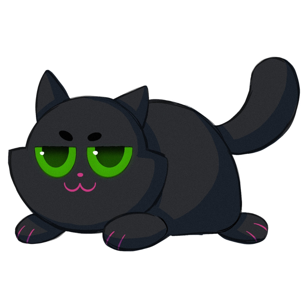 Green Eyed Black Cat Plush