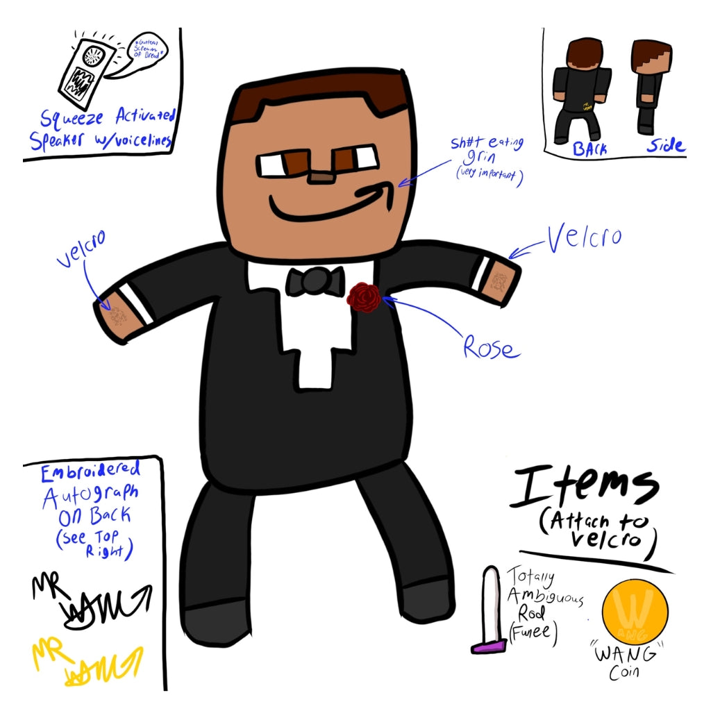 Mr. Wang Plushie - With Sound