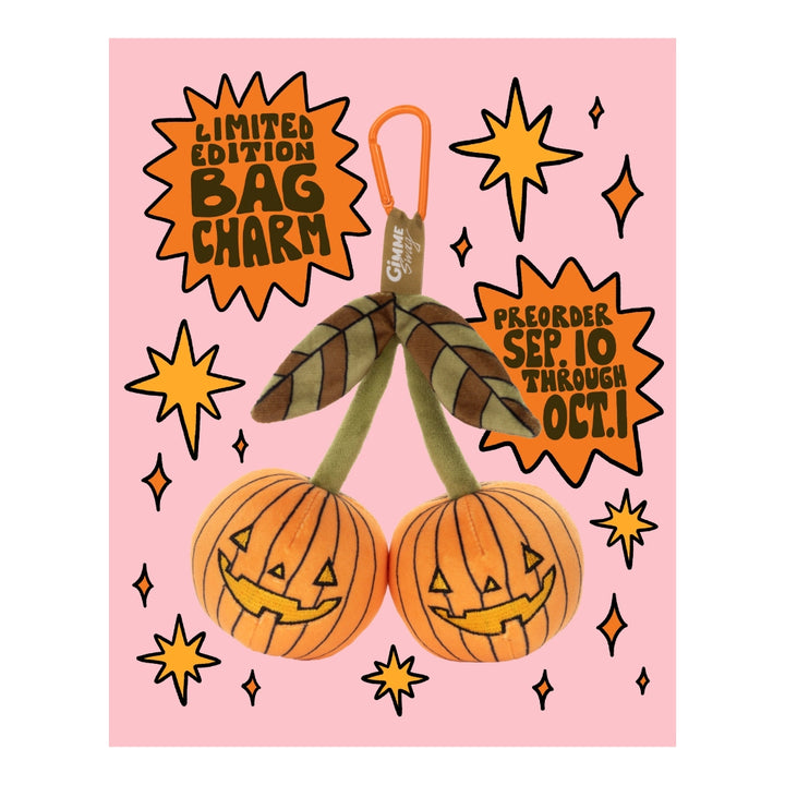 Pumpkin Cherries Bag Charm