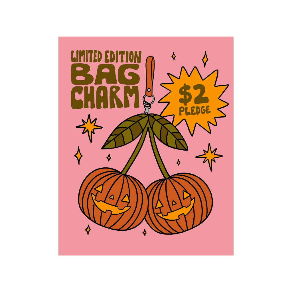Pumpkin Cherries Bag Charm