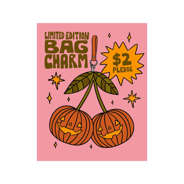 Pumpkin Cherries Bag Charm